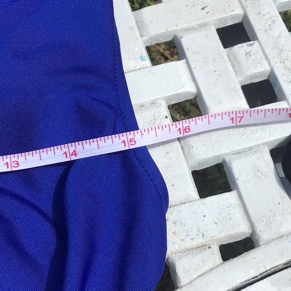 NEW YORK & COMPANY STRETCH BLUE MAXI DRESS WITH BEADED BELT FRONT - Picture 5 of 9